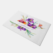 Paillasson Aquarelle violette Iris personnalisée (Incliné)