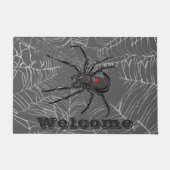 Paillasson Araignée Noire Et Araignée De Toile D'Araignée (Devant)