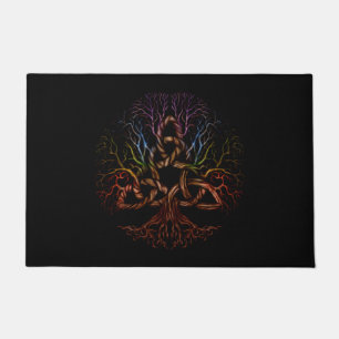 Paillasson Arbre de la vie coloré avec Triquetra