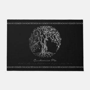 Paillasson Arbre de Mehndi de la vie (henné) (argent)