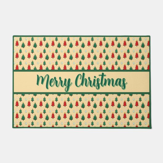 Paillasson Arbre de Noël avec le dessus étoilé sans couture m (Devant)