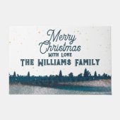 Paillasson Arbre de Noël avec neige Joyeux Noël (Devant)