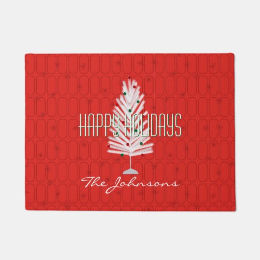 Paillasson Arbre de Noël en aluminium Noël rouge (Devant)