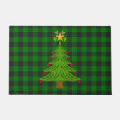 Paillasson Arbre de Noël Plaid Check Bande verte Noir2 (Devant)