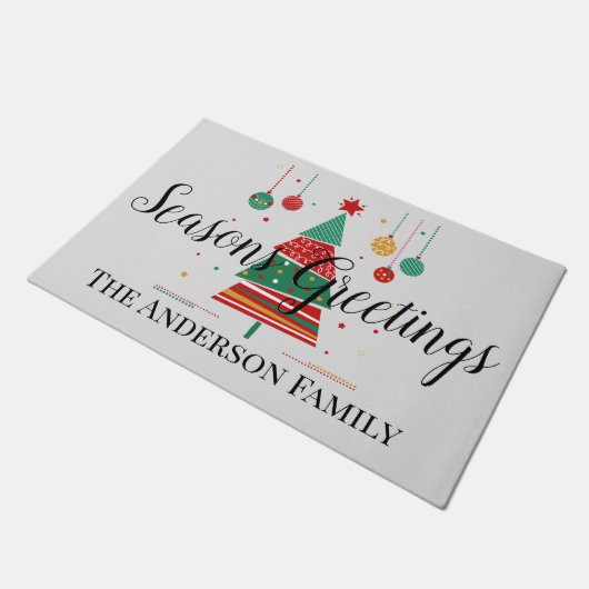 Paillasson Arbre de Noël rétroactif personnalisable (Incliné)