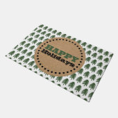 Paillasson Arbre de Noël vert et blanc moderne (Incliné)