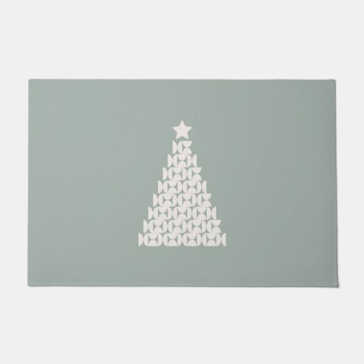 Paillasson Arbre de Noël vert Sage (Devant)