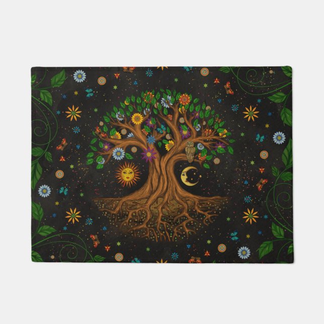Paillasson Arbre de vie lunaire - Yggdrasil (Devant)