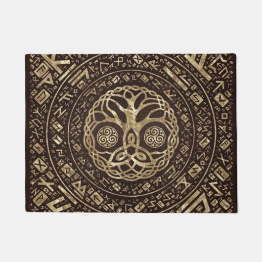 Paillasson Arbre de vie - Yggdrasil avec Trinity Knot (Devant)