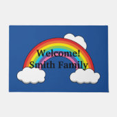 Paillasson Arc en ciel avec nuages blancs | Personnaliser (Devant)