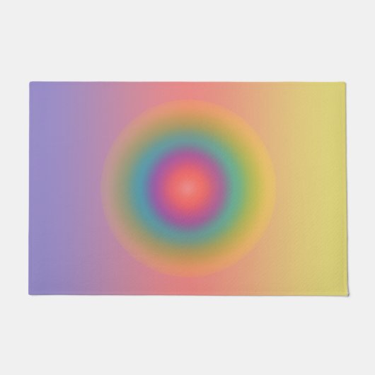 Paillasson Arc-en-ciel coloré Espace cercle concentré (Devant)