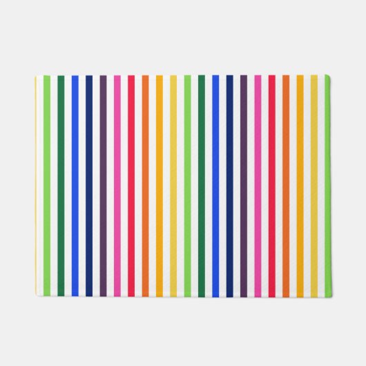 Paillasson Arc-en-ciel et rayures blanches (Devant)