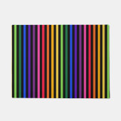 Paillasson Arc-en-ciel et rayures noires (Devant)
