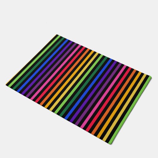 Paillasson Arc-en-ciel et rayures noires (Incliné)
