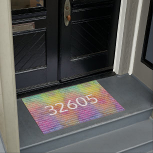 Paillasson [Arc-en-ciel Frost] multicolore teignez en nouant