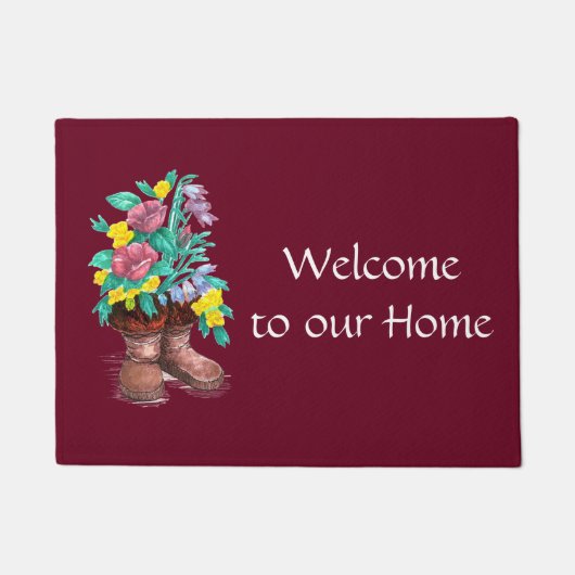 Paillasson Arctic Mukluk Fleur sauvage Boot Brown Accueil (Devant)