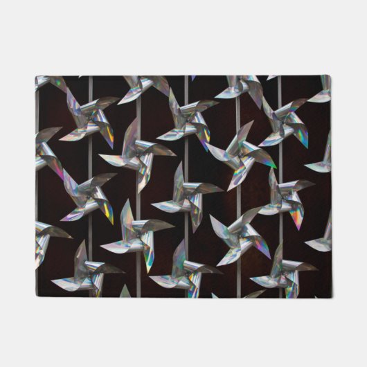 Paillasson Argent iridescente mouvement torsion puissance du  (Devant)