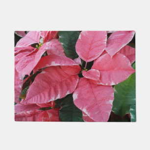 Paillasson Argent Star Marbre Poinsettias Pink Holiday Floral