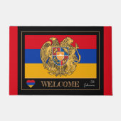 Paillasson Arménie Emblem, Drapeau arménien mats / sport Bien (Devant)