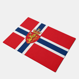 Paillasson Armoiries de la Norvège sur le drapeau norvégien