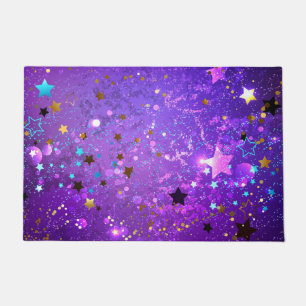 Paillasson Arrière - plan de feuille violet avec étoiles