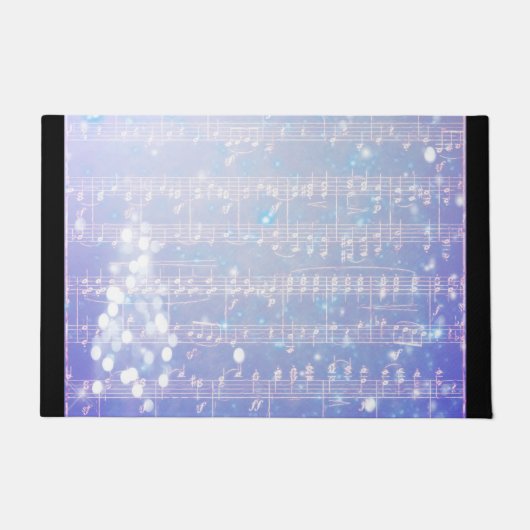 Paillasson Arrière - plan musical vintage de Noël - Bleu (Devant)