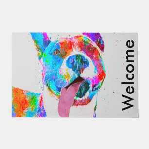 Paillasson Art de bruit coloré de Terrier de pitbull
