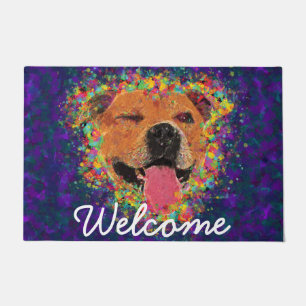 Paillasson Art de bruit heureux de pitbull