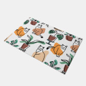 Paillasson Art de trait dessin chats et fleurs (Incliné)