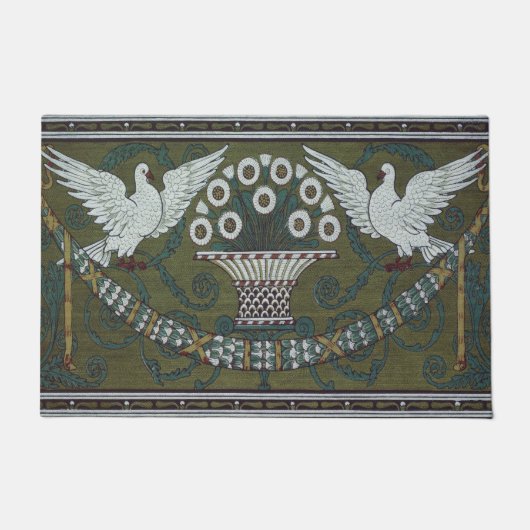 Paillasson Art Déco Sage Green Doses par Walter Crane (Devant)