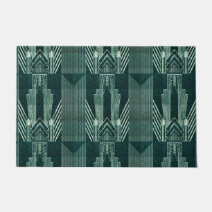 Paillasson Art déco, Vert, noir, motif, Art nouveau, vintage