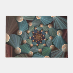 Paillasson Art Fractal Abstrait Avec Profondeur Bleu Brown Ar