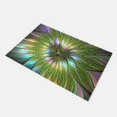 Paillasson Art Fractal Fleur Imaginaire Coloré Lumineux (Incliné)