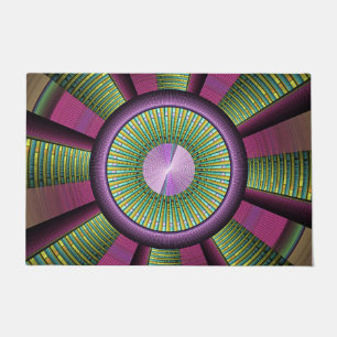 Paillasson Art Fractal Moderne Rond Et Coloré