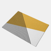 Paillasson Art géométrique simple noir, blanc et jaune (Incliné)