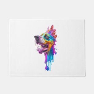 Paillasson Art graphique de Chien à éclaboussure coloré