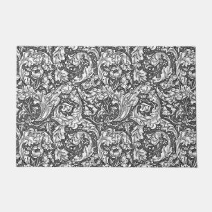 Paillasson Art Nouveau Acanthus Feuilles et Fleurs, Porte Gri