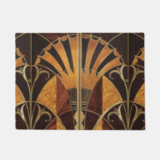Paillasson art Nouveau, art déco, vintage, couleurs en bois,