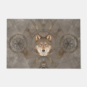 Paillasson Art numérique sacré de la géométrie de loup