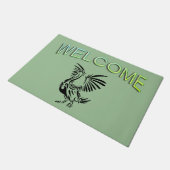 Paillasson Art Pélican Tribal sur le vert (Incliné)