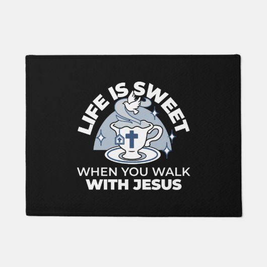 Paillasson Art Vivant Fidèle - Teacup avec Croix et Dove (Devant)