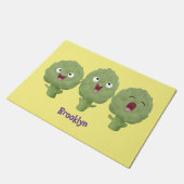 Paillasson Artichauts chantants mignons dessin animé végétal (Incliné)