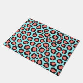 Paillasson Artsy Trendy Coral Mint Turquoise Leopard Poster d (Incliné)