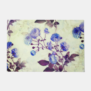 Paillasson Assez vert avec impression florale violette