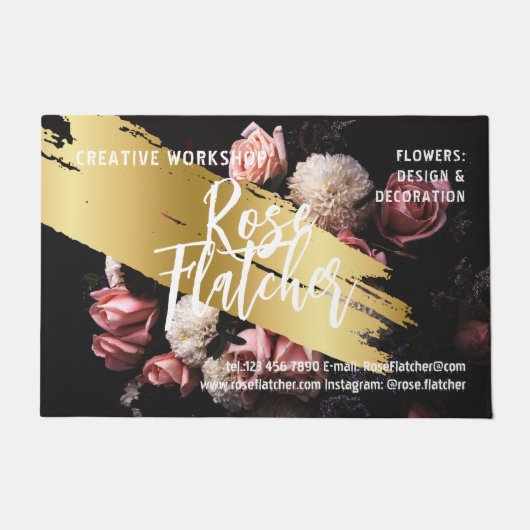 Paillasson Atelier de Fleurs Or Noir (Devant)