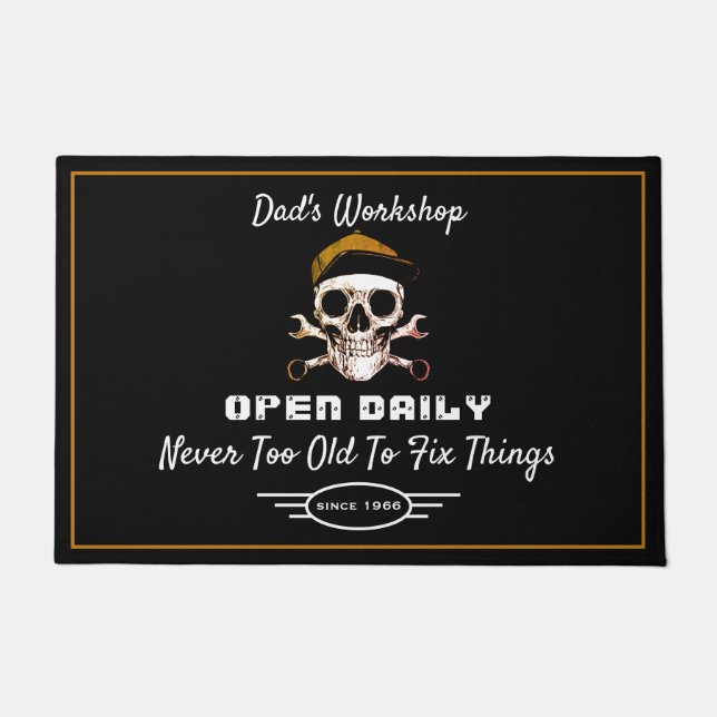 Paillasson Atelier de papa N'importe quel nom Fièrement répar (Devant)