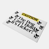 Paillasson "Attention..." Propriétaire de chien drôle (Incliné)