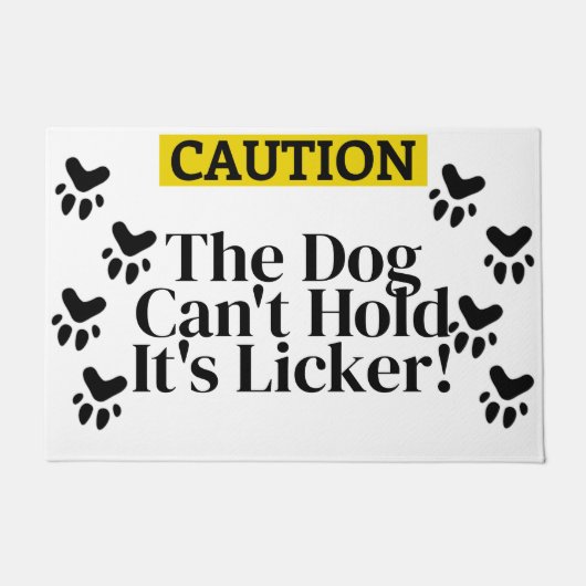 Paillasson "Attention..." Propriétaire de chien drôle (Devant)