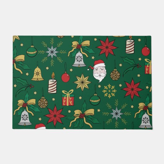 Paillasson Aube De Noël À Main Unique Doddles De Noël Design  (Devant)
