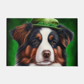 Paillasson Australian Shepherd dog en tenue de St. Patrick's (Devant)